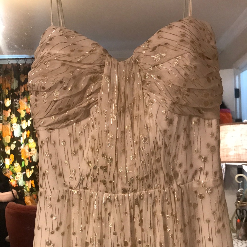 Erin Fetherston white and gold gown: for PROM